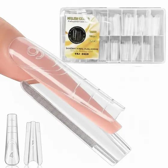 Molde F1 Sanduiche Bailarina Apice Baixo Alongamento Unha De Gel Nail Trasparente unhas de gel Polygel acrigel