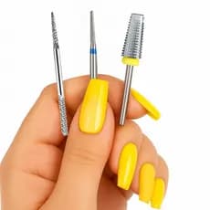 Kit 3 Brocas Tungstênio Profissional Unha Gel Porcelana Nail Art Broca Agulha conica Nivelamento Acabamento Romoção Gel
