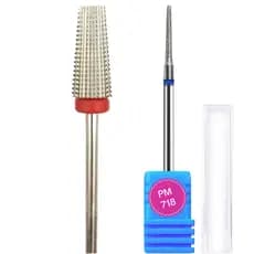 Jogo 2 Brocas Profissional Para unha de Gel Broca Remoção do Gel Nivelamento Cuticula Acabamento Broca diamantada 718