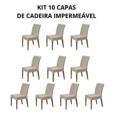 Kit 10 Capas De Cadeira Impermeável De Jantar Malha Com Elastano Repelente a Líquido Diversas Cores