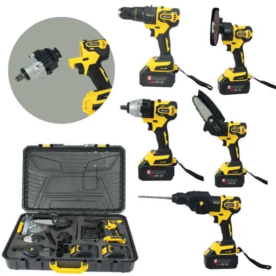 PARAFUSADEIRA MULTIFUNÇÕES 5 em 1  48v  PARAFUSADEIRA MOTOSSERRA CHAVE DE IMPACTO MARTELETE E LIXADEIRA NAKASAKI