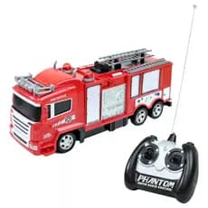 Caminhão Bombeiro Controle Remoto 4 Canais 7 funções Com Luz e Som Escala 1:18