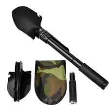 Pá Portátil Militar Dobrável - Multi-função Acampamento e Emergência, Design Ergonômico.
