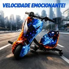 Electric Children's Tricycle Drift 350W LED Bluetooth 3 Speeds Children's Kart