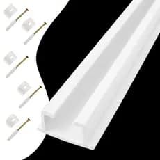 Kit Trilho Suíço Simples Max/Maxxi 2/3/4/5/6/7/8/9/10m para Cortinas Pesadas Branco/Preto