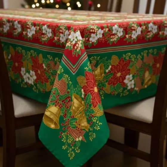 Toalha De Mesa 4 e 6 Lugares Oxford Estampas Natal / Natalina / Papai Noel