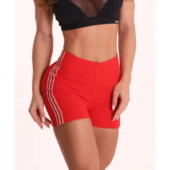 Short Curto Fitness Feminino Superhot Vermelho Corrida