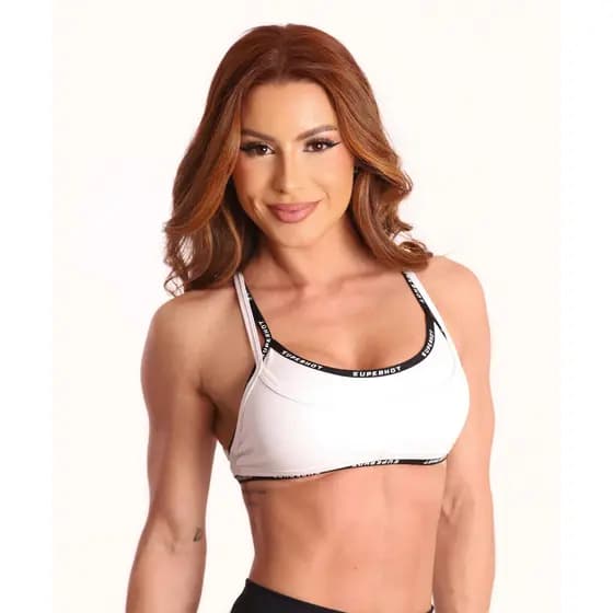 Top Superhot Poliamida Branco Fitness Zero Transparência