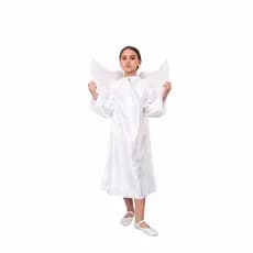Fantasia de Anjo Infantil Túnica Anjinho Querubim Bata Capa Coroação