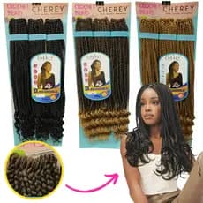 Cabelo Trançado Sintético Goddess Box Braids Cherey 50cm 300g Crochet Novidade