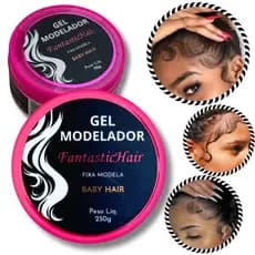 Gel Modelador Anti-Frizz 250g Mega Fixação Para Tranças, Cachos e Baby Hair Sem Ressecar