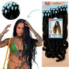 Cabelo Ondulado 75cm Human Hair Sleek Fibra Bio Vegetal 320g