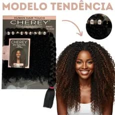 Cabelo Cacheado Bio Natural Cherey Modelo Tendência 60cm 380g + Jumbo Braid Human Hair Melhor Qualidade