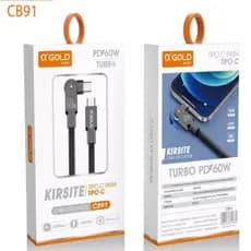 CABO TIPO C + TIPO C 180º AGOLD 60W CB91