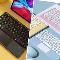 Teclado Bluetooth com Touchpad Sem Fio para Tablet, PC e Celular – Android, iOS e Windows (Modelo Aleatório)