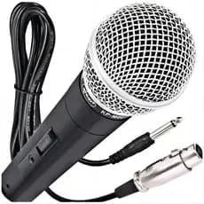 Microfone Dinâmico Com Cabo 2 Metros