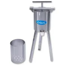 Prensa de Torresmo Banha Inox 12L Cricri Espremedor Manual Frutas Mel Suco Vinho Prensar Alimentos