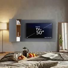 Painel sala para tv suspenso 50 polegadas flex pode montar nicho dois lados para casa