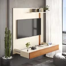 Painel Para TV 32 Com Rack Suspenso para casa Inteligente E Tampo Deslizante varias cores