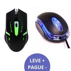 kit 2 un Mouse 800 DPI USB 1 mouse Gamer USB 3.0 com led RGB com fio