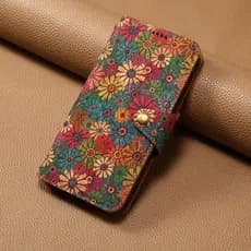 Retro Flor Carteira Flip Case Para iPhone 17 11 12 13 14 15 16 Pro Max XS XR 7 8 Plus Invólucro Moda High-end Floral Cou