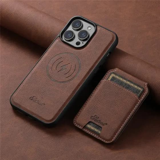 Capa E Bolsa Removíveis 2 Em 1 Para iPhone 17 16 15 Pro Max 12 13 14 Plus De Couro Vintage Carro Carteira Magnética Supo