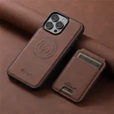 Capa E Bolsa Removíveis 2 Em 1 Para iPhone 17 16 15 Pro Max 12 13 14 Plus De Couro Vintage Carro Carteira Magnética Supo