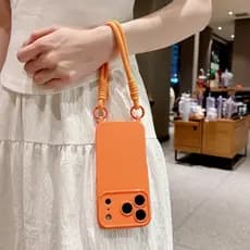 Com Pulseira Alça Curta Caixa De Telefone Para iPhone 17 Pro Max 11 12 13 14 15 16 Luxo Doce Cor Proteção Completa Da Le