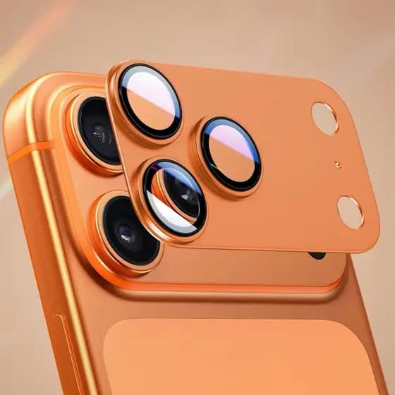 Para iPhone 17 Pro Max 17Pro Ar Liga De Alumínio Protetores De Câmera De Vidro Anel De Metal Volta Adesivo Lente Filme