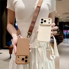 Capa Crossbody De Cordão De Telefone Longo Para iPhone 17 Pro Max 11 12 13 14 15 16 16e 17e Luxo Candy Color Proteção De