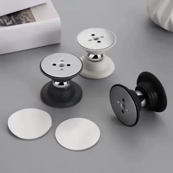 Kit Prendedor Fixador Trava Porta inox Magnético Adesivo Inox