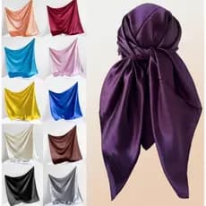 Cachecol quadrado de cor sólida de 90 cm para mulheres, cachecol, lenço de cabeça, cetim, cachecol de seda moderno e bri