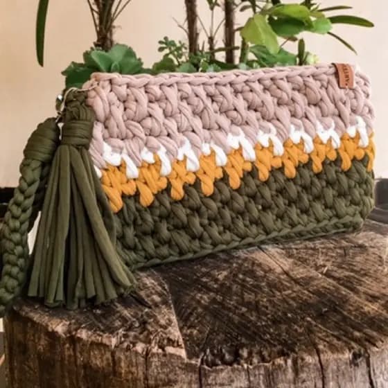 Bolsa de crochê / carteira de mão de crochê / clutch de crochê / clutch / bolsa de mão/ bolsa de fio de malha/ fio de malha