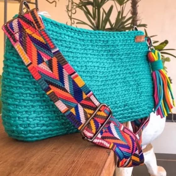 Bolsa grande de crochê/ Bolsa grande/ Bolsa com alça colorida/ Bolsa verão 2023/ bolsa tendência/ bolsa da moda