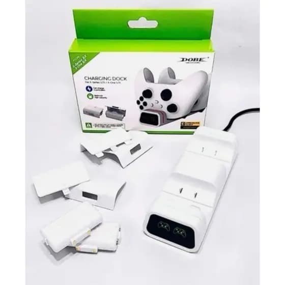Carregador Controle Xbox One Series S X + 2 Baterias 800mah Branco 5v