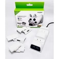 Carregador Controle Xbox One Series S X + 2 Baterias 800mah Branco 5v