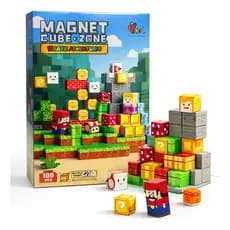 Bloco Magnéticos Cubo Infantil 100 Peças Educativo 100