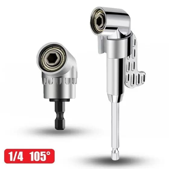 Adaptador Angular Metálico Durável - 105° e 90° Curto/Longo 130MM para Parafusadeira e Furadeira