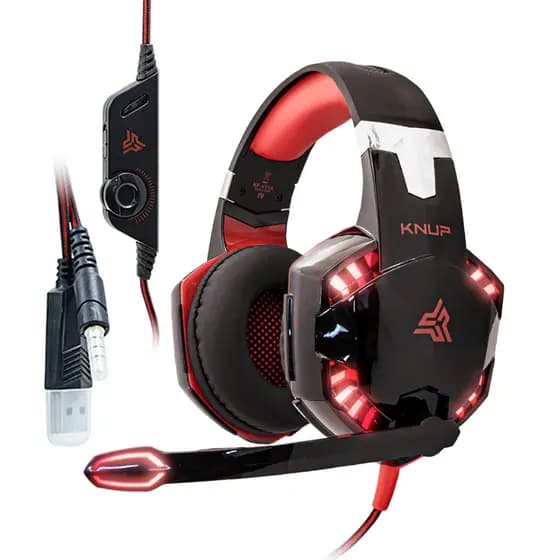 Headset Gamer Super Bass Com Led Fone Gamer Profissional Compatível PC PS4 XOne Celular Ergonômico e Confortável