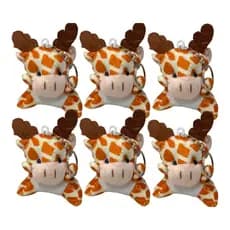 Kit 6 Girafa De Pelucia Chaveiro Cesta Lembrancinha Animais - 6cm