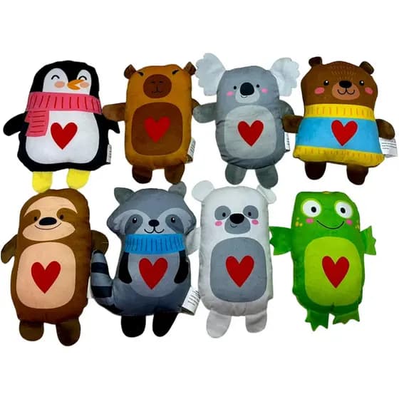 Kit 60 Almofada Animais De Pelucia Sortidos Para Maquina De Grua - 20cm