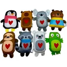 Kit 60 Almofada Animais De Pelucia Sortidos Para Maquina De Grua - 20cm
