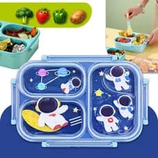Pote Marmita Lancheira Infantil Escolar 2 Divisórias 800ml Tampa Com Vedação Hermética Linha Premium