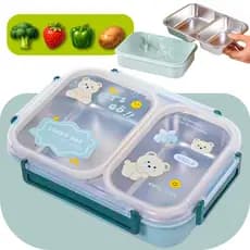 Marmita Lancheira Escolar Infantil De Aço Inox Com 2 ou 3 Divisórias Internas 880ml Top