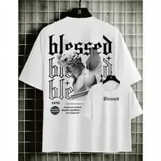 Camiseta Masculina em Algodão Camisa Blessed Streetwear Manga Curta