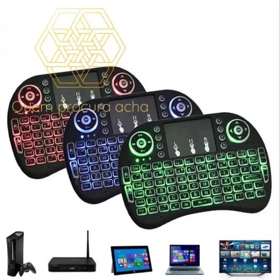 Mini Teclado Sem Fio Com Led para Xbox360 / Tablets / TVSamart com led
