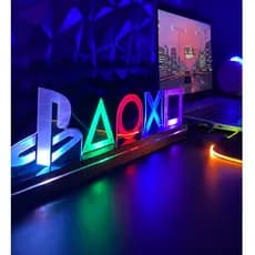 Luminária de Mesa de LED Playstation Símbolos Gamer PS4 PS5