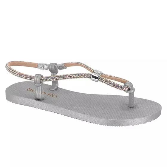 Sandália Chinelo Rasteirinha Feminino Beira Rio Aurora Boreal com Strass