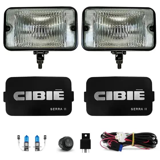 Kit Farol Milha Capa Cibie Serra Ii 2 Auxiliar Opala Chevette Fusca Universal Chicote Botão rele