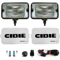 Kit Completo Farol Milha Capa Cibie Serra Ii 2 Auxiliar Opala Chevette Fusca Universal Chicote Botão